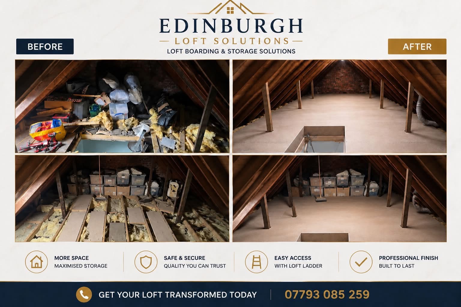 Loft before and after