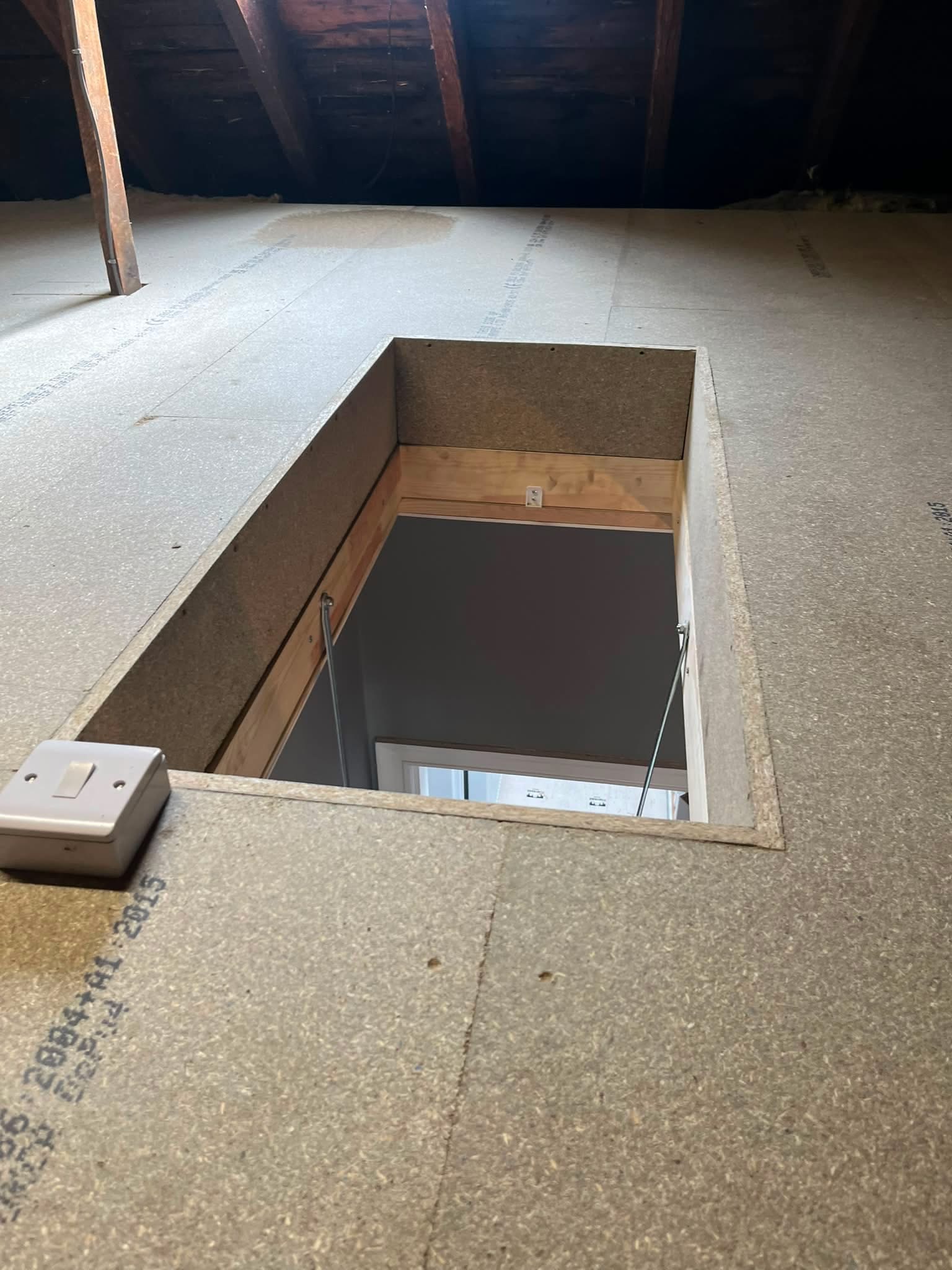 Boarded loft with hatch